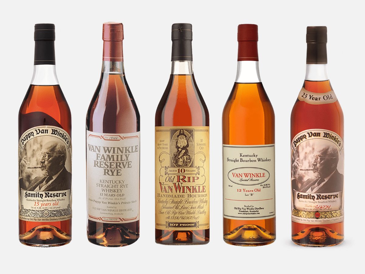 The Van Winkle whiskey range